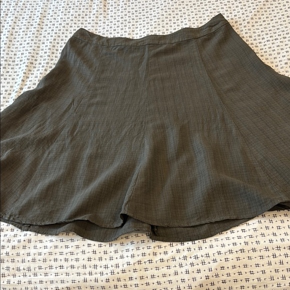 Eileen Fisher A line skirt, army green w/black & texture, linen blend, size LP - Picture 1 of 5